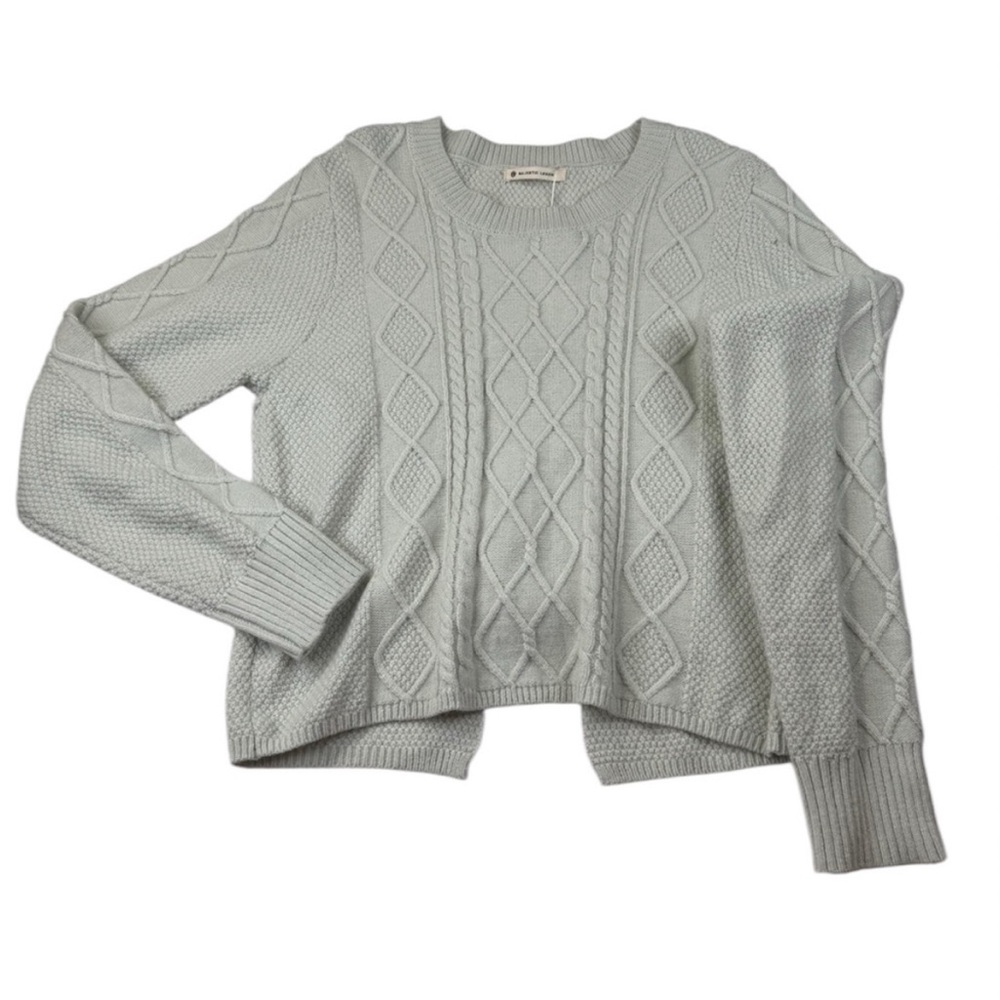 Majestic Legon Sweater Women's Small Green Knit Long‎ Sleeve Casual Tie Preppy